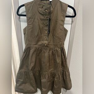 Hunter Bell mock neck dress, hunter/army/olive green